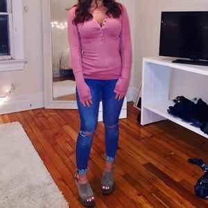 free people long sleeve Henley top